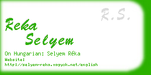 reka selyem business card